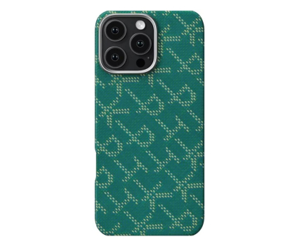 Etui / obudowa na smartfona PITAKA Tactile Woven Case PTK Green/Gold iPhone 16 Pro Max
